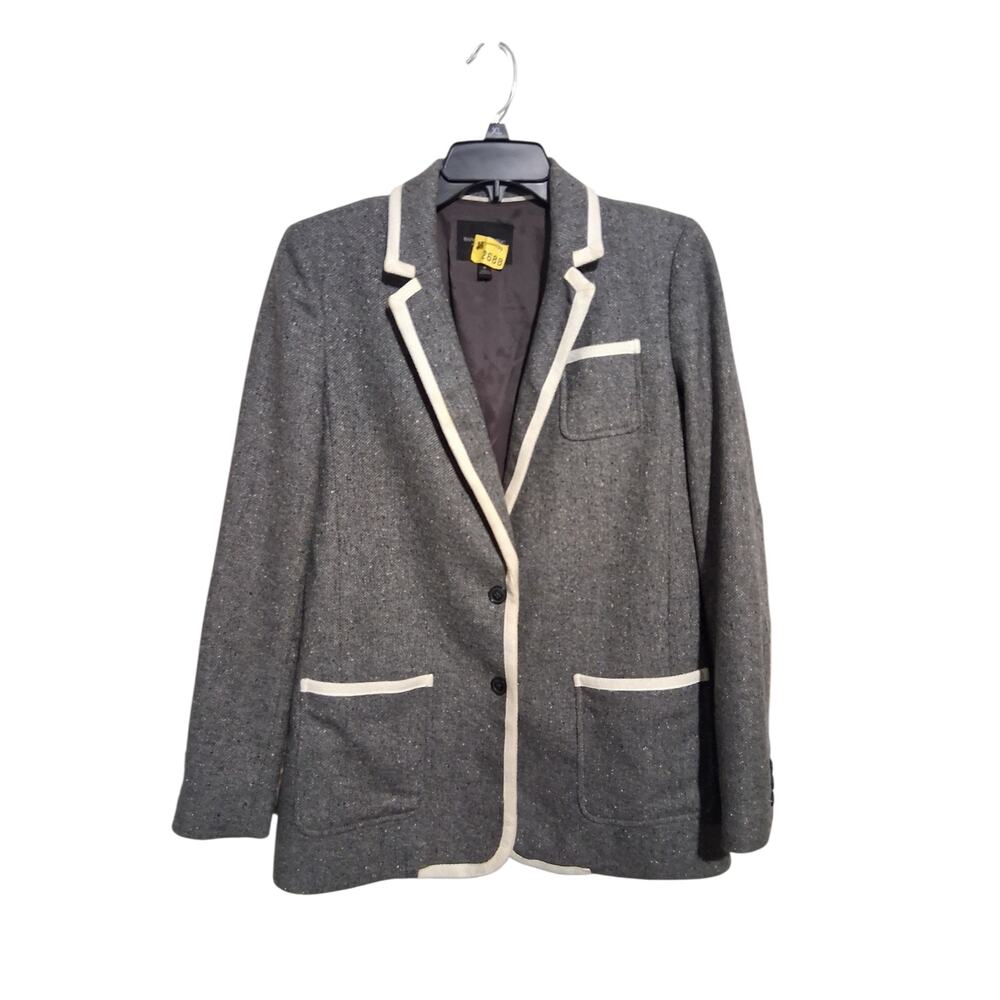 Banana Republic Women's size 8 Tweed Wool Piped Jacket Prep Career Blazer